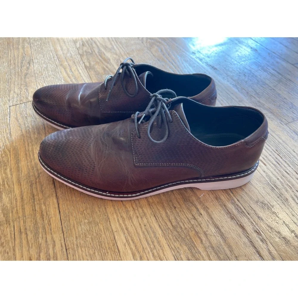 Johnston & Murphy Brown Perforated Leather Oxford Dress Shoes‎ Mens 11 59-1624